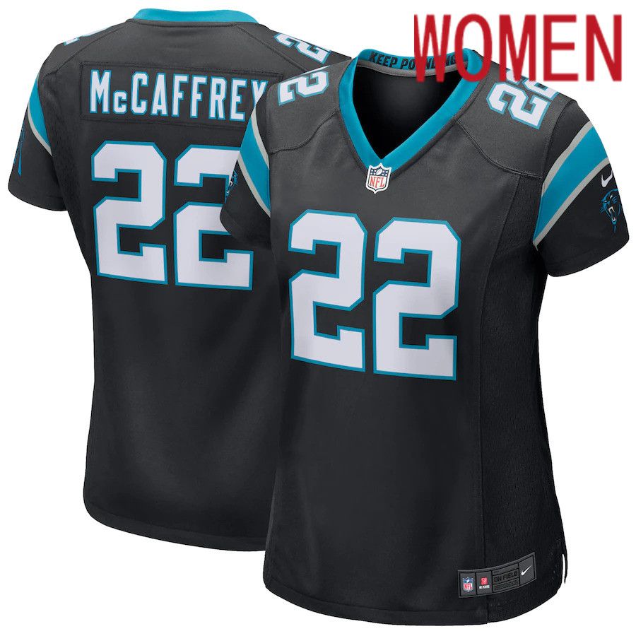Women Carolina Panthers 22 Christian McCaffrey Nike Black Player NFL Jersey